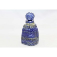 Handmade Snuff Perfume Bottle Natural Blue Lapis Lazuli Stone Hand Engrave LP21
